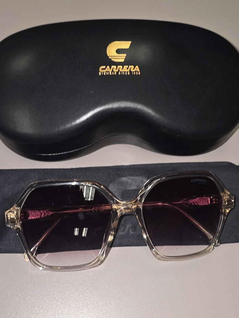 Carrera 3016/S 0FWM HA Nude Square Sunglasses NIB Case Cloth 55-17-140
